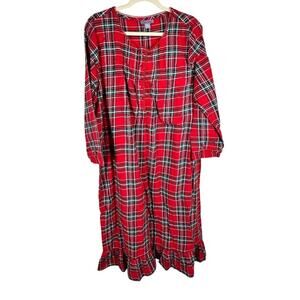 Laura Scott Red and Green Plaid Nightgown Size 1X